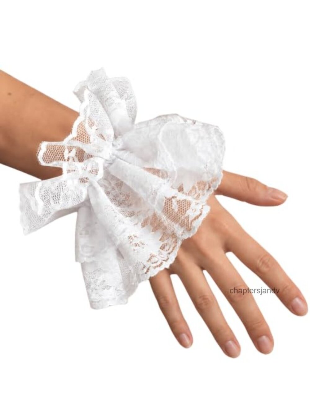 Lace Ruffle Wrist Cuff Gloves Clown Lolita Victorian Costume Accessories